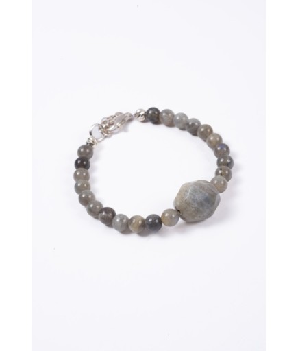 Labradorit Özel Kesim Bileklik – 925 Ayar Gümüş Detaylı